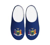 JBJGKHLP Drapeau de New York Imprimé Chaussons lavables Pantoufles unisexes avec semelle TPR Chaussures d'hôtel mignonnes pour les invités