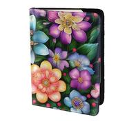 JBJGKHLP Étui portefeuille unisexe léger et sécurisé pour passeport et documents de voyage Motif fleurs et diamants, Noir , Taille unique