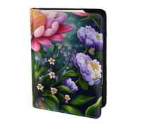 JBJGKHLP Étui portefeuille unisexe léger et sécurisé pour passeport et documents de voyage Motif fleurs et diamants, Noir , Taille unique
