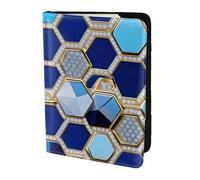 JBJGKHLP Étui portefeuille unisexe pour passeport et documents de voyage Motif hexagones bleus et diamants, Noir , Taille unique