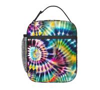 JBJGKHLP Exotic Tribe Sac à déjeuner isotherme avec imprimé Tie Dye Style Sac à déjeuner confortable pour transporter des collations, des boissons, des salades