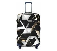 JBJGKHLP Fashion Moderne Noir Blanc Or Triangle Imprimé Valise Universel Bagage Élastique Protecteur Imperméable Voyage Business Vacances, Noir , L, Bagage à main
