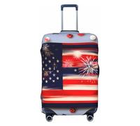 JBJGKHLP Firework Drapeau américain imprimé 4 juillet Valise élastique Protection étanche Voyage Business Vacances, Noir , XL, Bagage à main