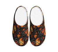 JBJGKHLP Heaps of Orange Monarch Butterflies Print Chaussons lavables Unisexe avec semelle TPR Chaussures d'hôtel mignonnes pour invités