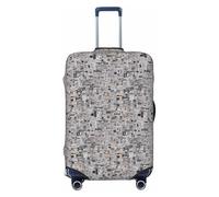 JBJGKHLP Housse de protection élastique universelle pour bagage - Imprimé journal - Pour voyage d'affaires et vacances, Noir , M, Bagage à main
