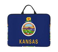 JBJGKHLP Housse pour ordinateur portable 14" avec imprimé drapeau du Kansas - Pour l'école, le bureau, les voyages, un usage quotidien