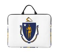 JBJGKHLP Housse pour ordinateur portable 14" avec imprimé drapeau du Massachusetts - Pour l'école, le bureau, les voyages, un usage quotidien