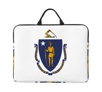 JBJGKHLP Housse pour ordinateur portable 14" avec imprimé drapeau du Massachusetts - Pour l'école, le bureau, les voyages, un usage quotidien