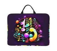 JBJGKHLP Housse pour ordinateur portable 14" avec notes de musique colorées, pour l'école, le bureau, les voyages, usage quotidien