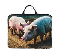 JBJGKHLP Housse pour ordinateur portable 14" Motif cochons dans la ferme Pour l'école, le bureau, les voyages, usage quotidien