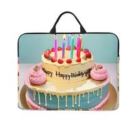JBJGKHLP Housse pour ordinateur portable de 14 pouces avec imprimé « Happy Birthday Big Cake Print » - Pour l'école, le bureau, les voyages, un usage quotidien