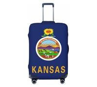 JBJGKHLP Kansas State Flag Print Valise élastique universelle Protection de bagage étanche Voyage d'affaires Vacances, Noir , M, Bagage à main