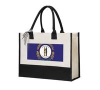 JBJGKHLP Kentucky State Flag Print Sac fourre-tout en toile de grande capacité pour femme respectueux de l'environnement pour la fête des mères