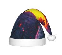 JBJGKHLP Kilauea Chapeau de Noël imprimé volcan pour enfants avec bonnet de Père Noël pour fêtes de fin d'année