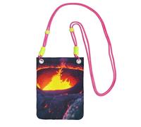 JBJGKHLP Kilauea Sac à bandoulière léger et fin avec imprimé volcan résistant à l'eau pour voyage et extérieur, Fuchsia, Taille unique