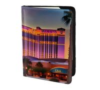 JBJGKHLP Las Vegas Sunset 1 Étui portefeuille unisexe léger et sécurisé pour passeport, Noir , Taille unique