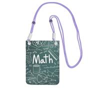 JBJGKHLP Leçon de mathématiques imprimé mot imprimé mode léger mince téléphone sac à bandoulière résistant à l'eau Voyage utilisation en extérieur, violet, Taille unique
