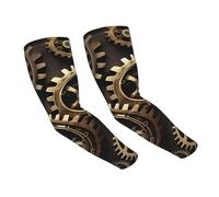 JBJGKHLP Manchons de bras de protection solaire avec imprimé engrenages steampunk, accessoires élégants et légers pour le sport et la course à pied