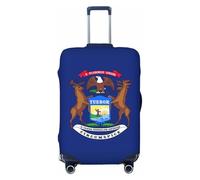 JBJGKHLP Michigan State Flag Print Valise élastique universelle Protection de bagage étanche Voyage d'affaires vacances, Noir , XL, Bagage à main