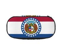 JBJGKHLP Missouri State Flag Trousse à crayons pratique avec imprimé drapeau de l'État du Missouri Sac de rangement pratique pour l'école et le bureau, Noir , Taille unique, Organiseur de sac