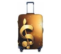 JBJGKHLP Note de musique dorée avec imprimé étoile brillante - Valise élastique universelle - Protection étanche pour voyage d'affaires vacances, Noir , L, Bagage à main