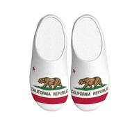 JBJGKHLP Pantoufles lavables imprimées drapeau de l'État de Californie Pantoufles unisexes avec semelle TPR Chaussures d'hôtel mignonnes pour les invités
