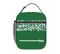 JBJGKHLP Sac à déjeuner isotherme avec motif drapeau de l'Arabie Saoudite - Confortable - Pour transporter des collations, des repas, des boissons, de la salade