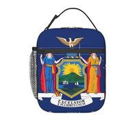 JBJGKHLP Sac à déjeuner isotherme avec motif drapeau de New York pour transporter des collations, des boissons, des salades