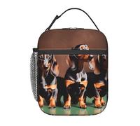 JBJGKHLP Sac à déjeuner isotherme avec motif teckel Weiner - Confortable - Pour transporter des collations, des boissons, des salades