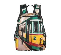 JBJGKHLP Sac à dos léger unisexe avec motif de tramway Lisbonne, sac à dos de voyage, sac à dos quotidien, sac de travail, trajets en plein air