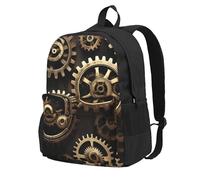JBJGKHLP Sac à dos pour adulte imprimé engrenages steampunk cool grande capacité résistant à l'eau léger quotidien amateurs de plein air