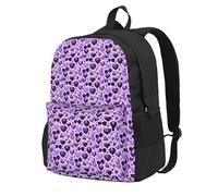JBJGKHLP Sac à dos tendance violet imprimé cœur grande capacité adulte résistant à l'eau léger quotidien amateurs de plein air