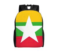 JBJGKHLP Sac à dos unisexe avec imprimé drapeau de la Birmanie - Élégant et léger - Unisexe - Pour voyage, trajets quotidiens, randonnées
