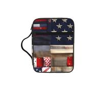 JBJGKHLP Sac de rangement étanche avec drapeau américain patchwork imprimé bible cadeau religieux pour homme femme maison église voyage