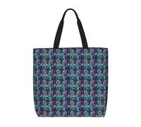 JBJGKHLP Sac de rangement extra large unisexe avec imprimé fleurs violettes et bleu sarcelle