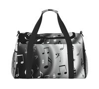 JBJGKHLP Sac de voyage pliable avec impression de notes de musique - Sac à main polyvalent - Sac fourre-tout à bandoulière pliable - Pour voyage d'affaires en plein air