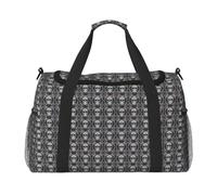 JBJGKHLP Sac de voyage polyvalent à motif tête de mort et de fleurs - Sac à main pliable - Sac fourre-tout à bandoulière pour voyage d'affaires en plein air
