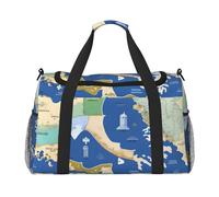 JBJGKHLP Sac de voyage polyvalent avec imprimé carte de la Grèce - Sac à main pliable - Sac fourre-tout à bandoulière pour voyage d'affaires en plein air