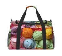 JBJGKHLP Sac de voyage polyvalent avec imprimé crème glacée colorée - Sac à main pliable - Sac fourre-tout à bandoulière pour voyage d'affaires en plein air