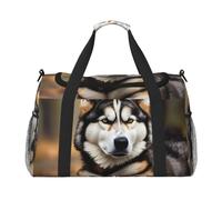 JBJGKHLP Sac de voyage polyvalent avec imprimé Huskys mignon - Sac à main pliable - Sac fourre-tout à bandoulière - Pour les voyages d'affaires en plein air