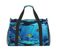 JBJGKHLP Sac de voyage polyvalent avec imprimé paysage sous-marin tranquille - Sac fourre-tout pliable à bandoulière - Pour voyage d'affaires en plein air