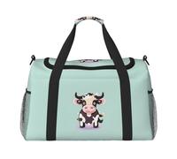 JBJGKHLP Sac de voyage polyvalent avec imprimé vache noire mignon - Sac à main pliable - Sac fourre-tout à bandoulière - Pour les voyages d'affaires en plein air