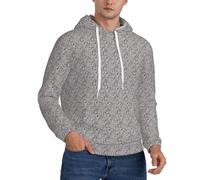 JBJGKHLP Sweat à capuche pour homme imprimé journal chaud et léger à porter au quotidien avec poches kangourou, pull décontracté, Noir , M