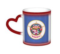 JBJGKHLP Tasse à café en céramique avec imprimé drapeau de l'État du Minnesota et ciel étoilé