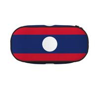 JBJGKHLP Trousse à crayons avec motif drapeau du Laos - Pratique - Pour l'école et le bureau, Noir , Taille unique, Organiseur de sac