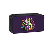 JBJGKHLP Trousse à crayons colorée avec impression de notes de musique simples et spacieuses pour bureau, papeterie, pochette de rangement légère