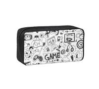 JBJGKHLP Trousse à crayons monochrome style esquisse de jeu simple et spacieuse pour bureau papeterie organiseur pochette de rangement légère