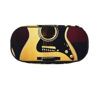 JBJGKHLP Trousse à crayons pratique avec impression de notes de guitare - Sac de rangement pratique pour l'école et le bureau, Noir , Taille unique, Organiseur de sac