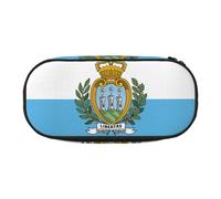 JBJGKHLP Trousse à crayons pratique avec imprimé drapeau de Saint-Marin - Pour l'école, le bureau, Noir , Taille unique, Organiseur de sac