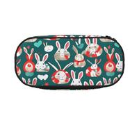 JBJGKHLP Trousse à crayons pratique avec imprimé lapin - Sac de rangement pratique pour l'école et le bureau, Noir , Taille unique, Organiseur de sac